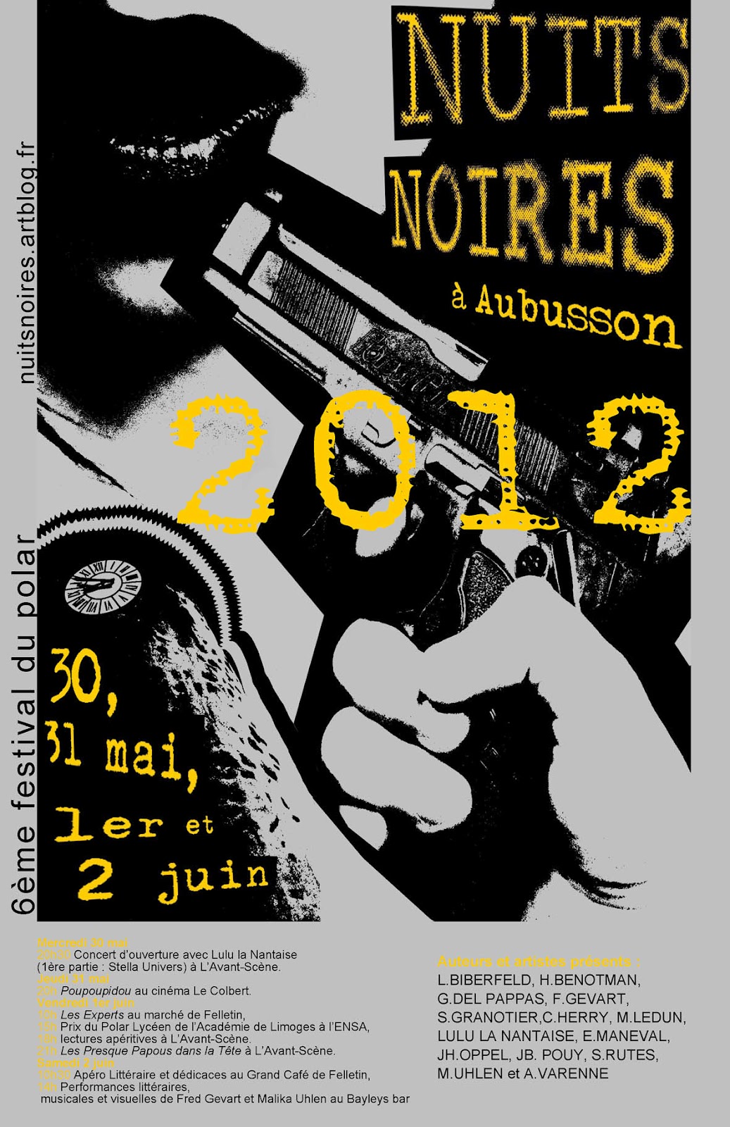 Affiche Nuits noires à Aubusson 2012