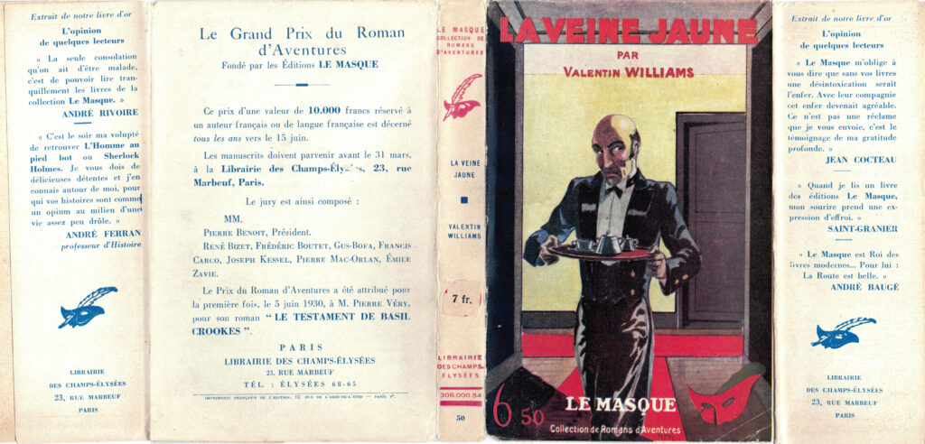 Jaquette intégrale de La Veine jaune, de Valentin Williams
