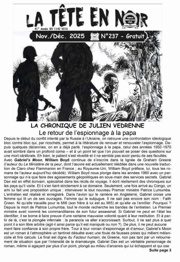 Couverture de La Tête en noir 237