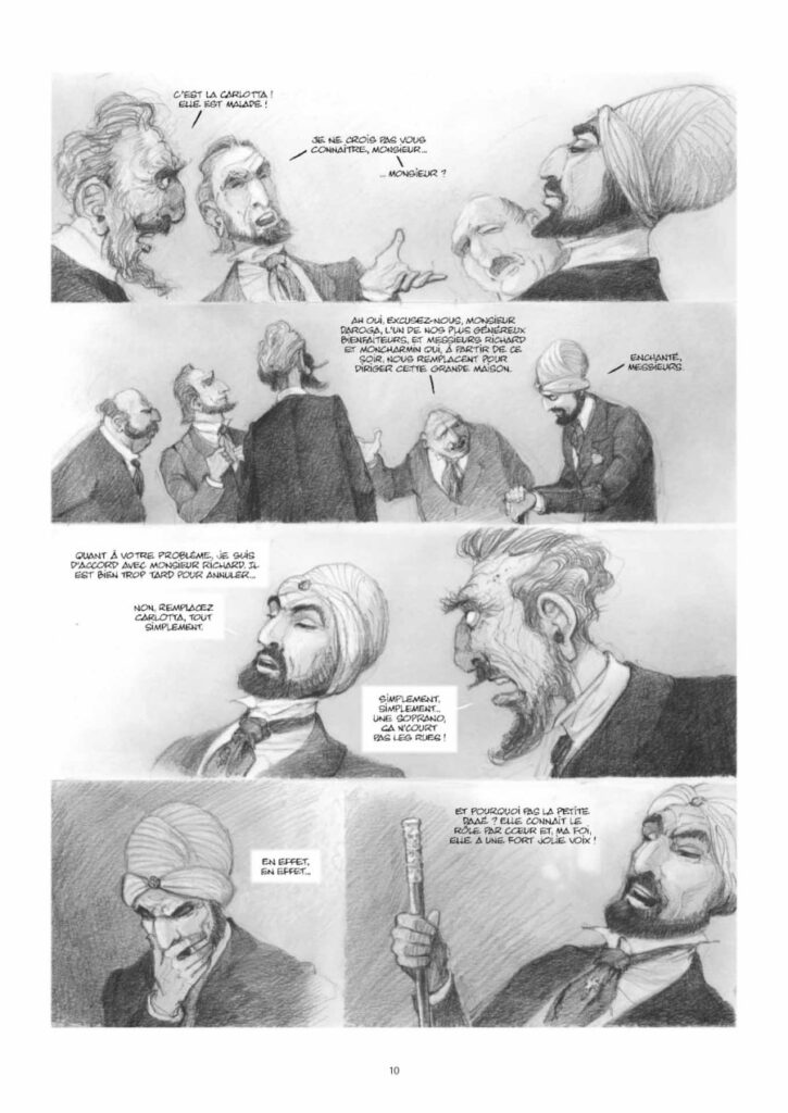 Page 10 du Fantôme de l'Opéra, de Paul & Gaëtan Brizzi (Futuropolis)